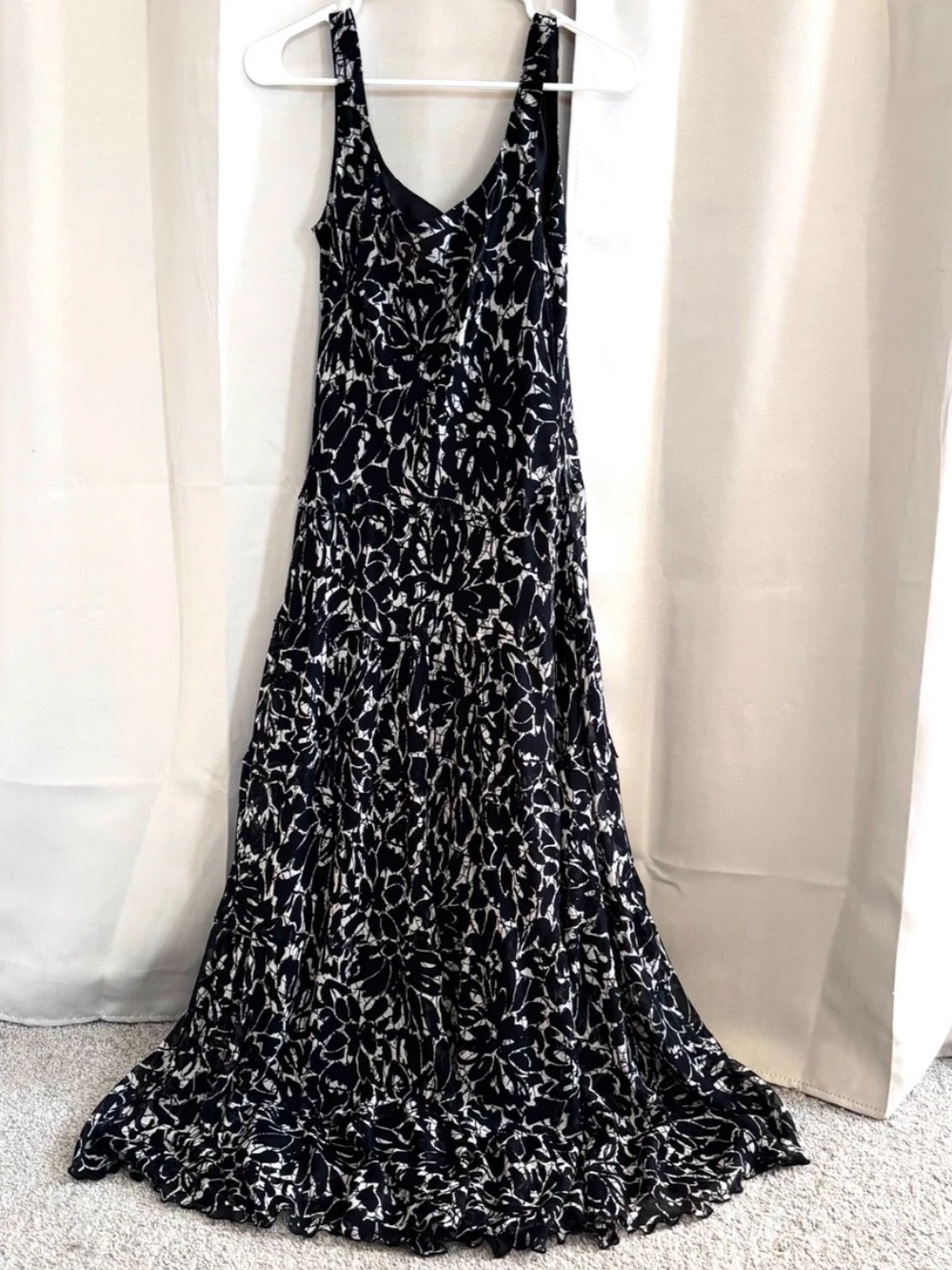 Nine West Black and White Floral Maxi Dress